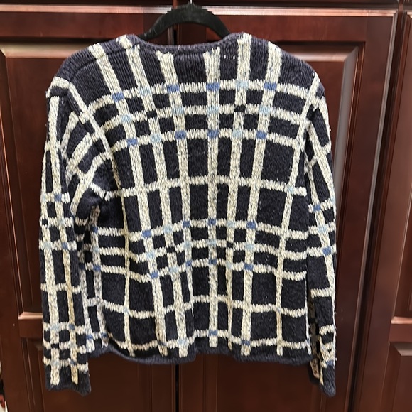 Talbots Sweater- Size M- Navy blue is the Base color with other colors - Picture 2 of 8